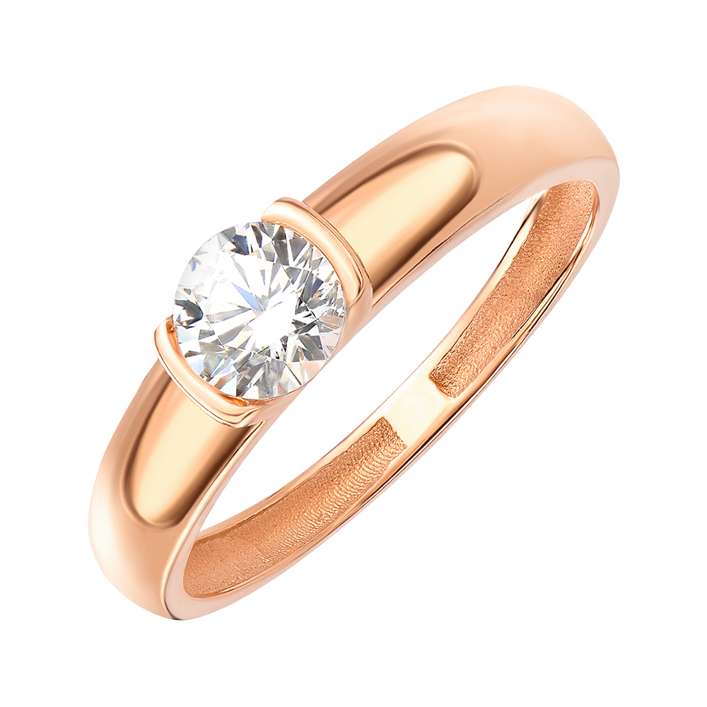 

Кольцо из красного золота с фианитом S Zirconia 000146042 16.5 размера