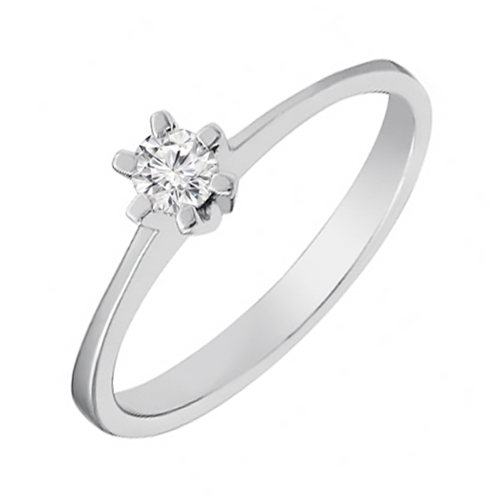 

Кольцо из белого золота Класиика с фианитом S Zirconia 000005139 18.5 размера