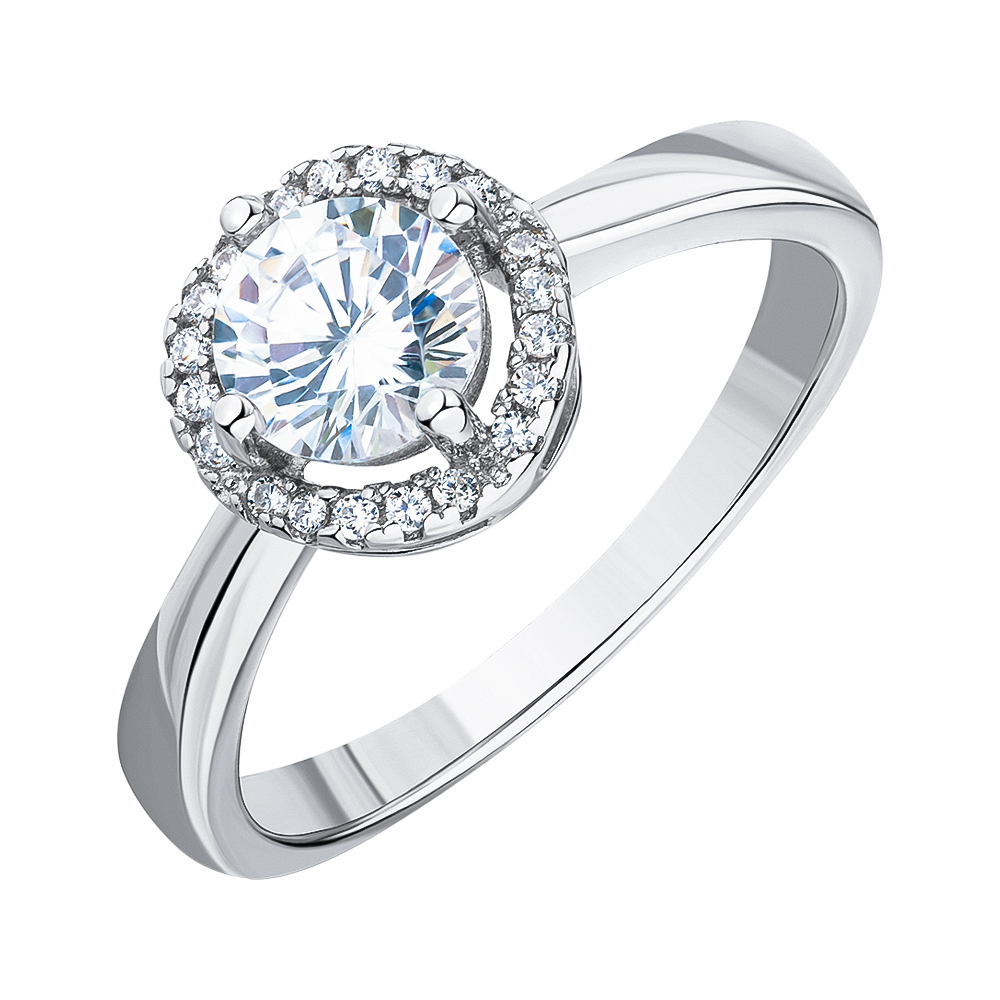 

Серебряное кольцо с фианитами 000147236 18 размера