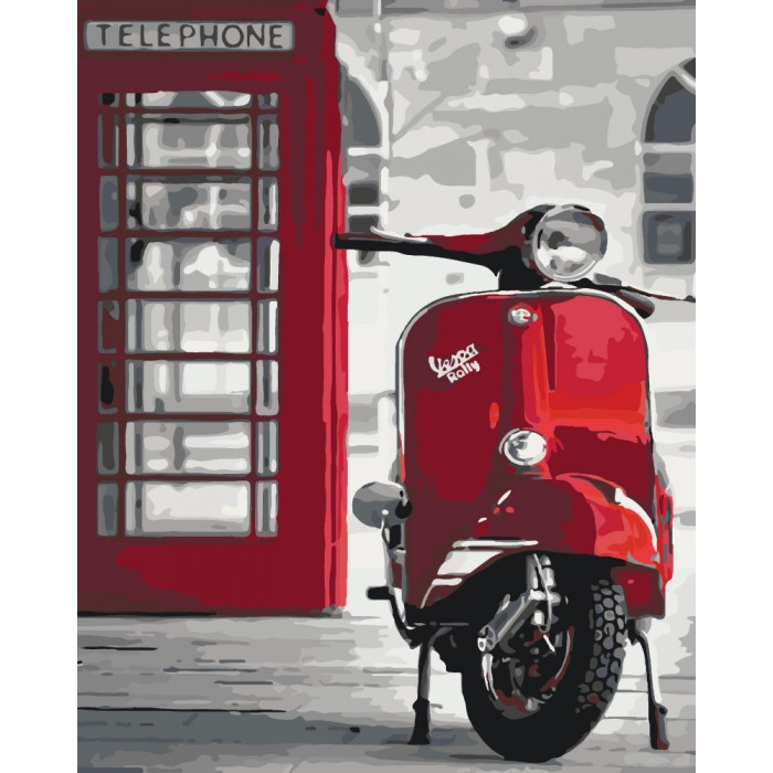 

Картина по номерам Идейка Городской пезаж Легендарная Vespa 40х50см х KHO2155