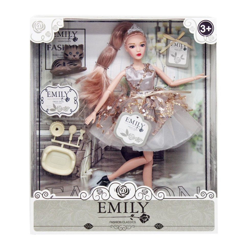 

Детская кукла Emily QJ090B с аксессуарами, шарнирная, 29 см