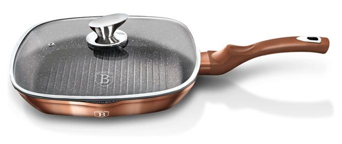 

Сковорода-гриль Berlinger Haus Rose Gold 28х28см с крышкой, индукционная с антипригарным покрытием Berlinger Haus BH-1610N