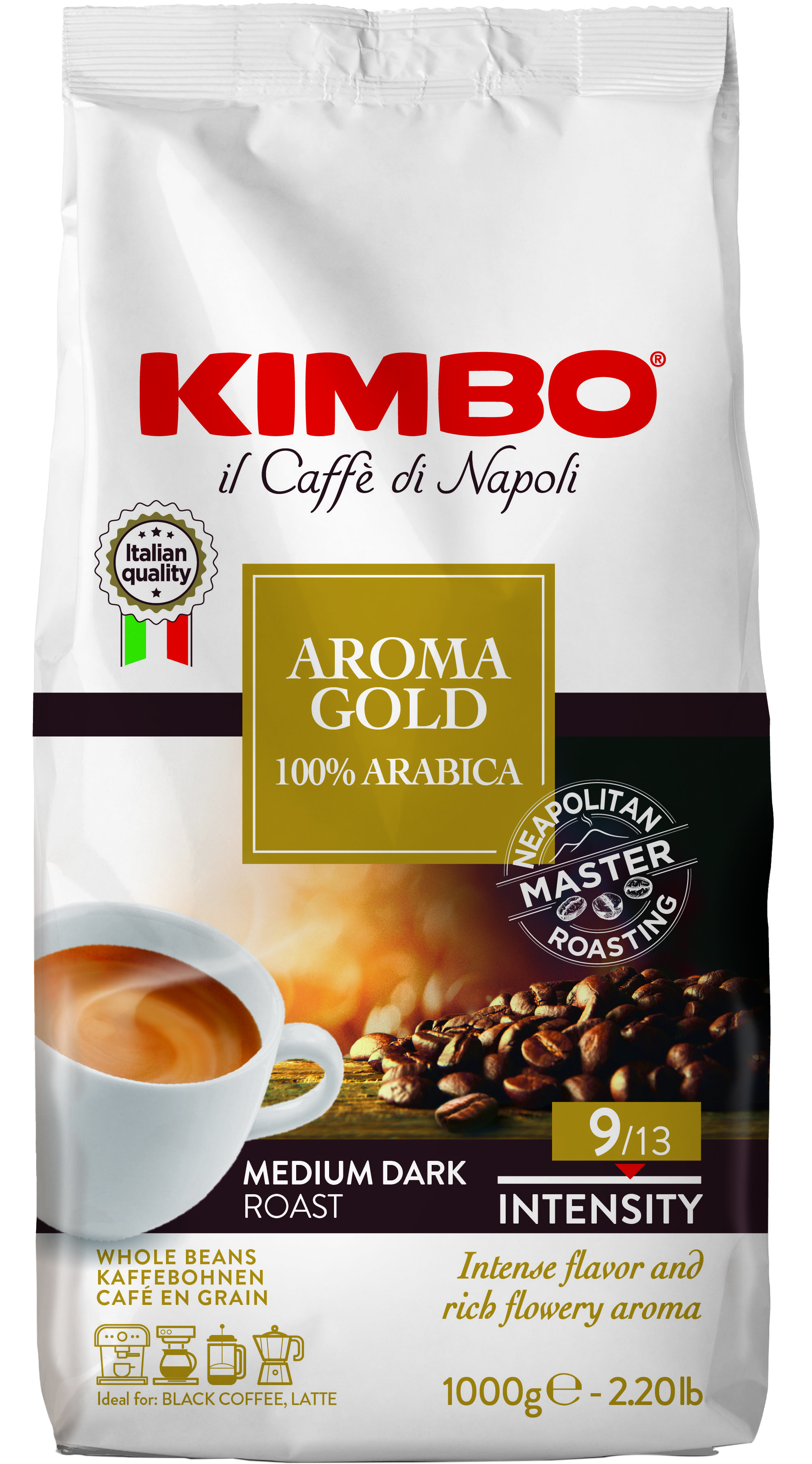 Акція на Кофе в зернах Kimbo Aroma Gold 1 кг (8002200102180) від Rozetka UA