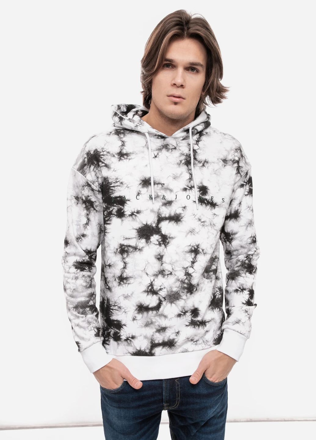 

Худи Jack&Jones  черно-белый 6700234560006, Худи Jack&Jones L черно-белый 6700234560006