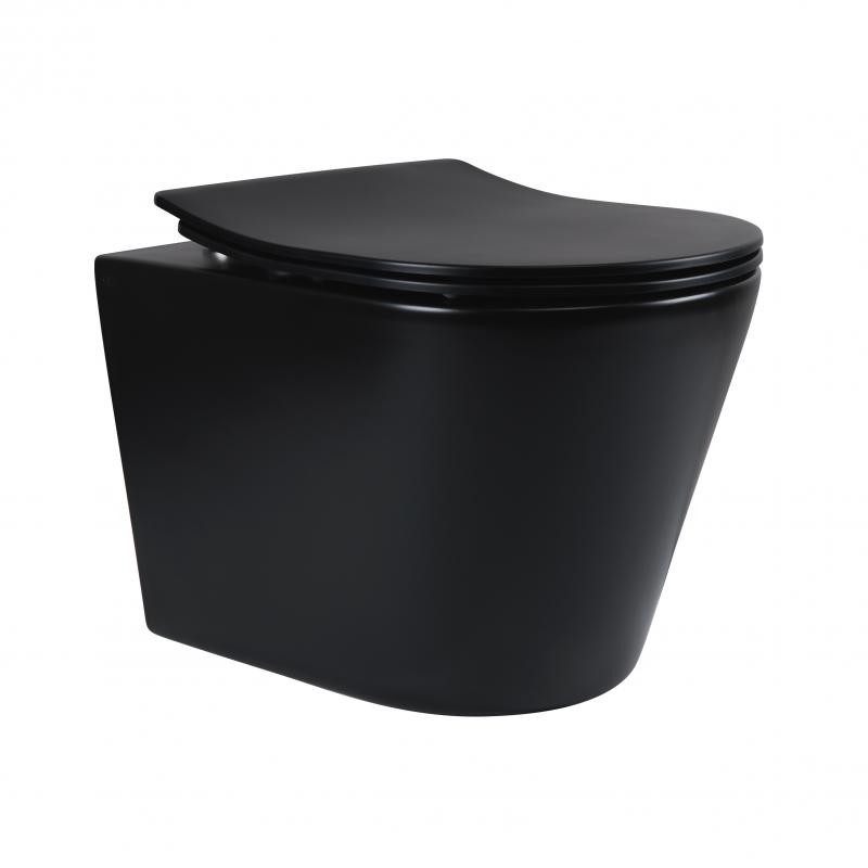 

Унитаз подвесной Q-TAP SCORPIO безободковый чорный QT1433053ERMB с сиденьем Slim Duroplast/ Soft-close/ Quick relase