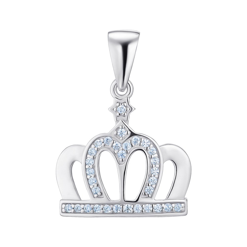 

Серебряный подвес Корона с фианитами 000149263