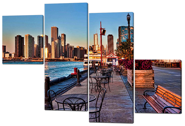 

Модульная картина Interno Холст Набережная город 186*128см