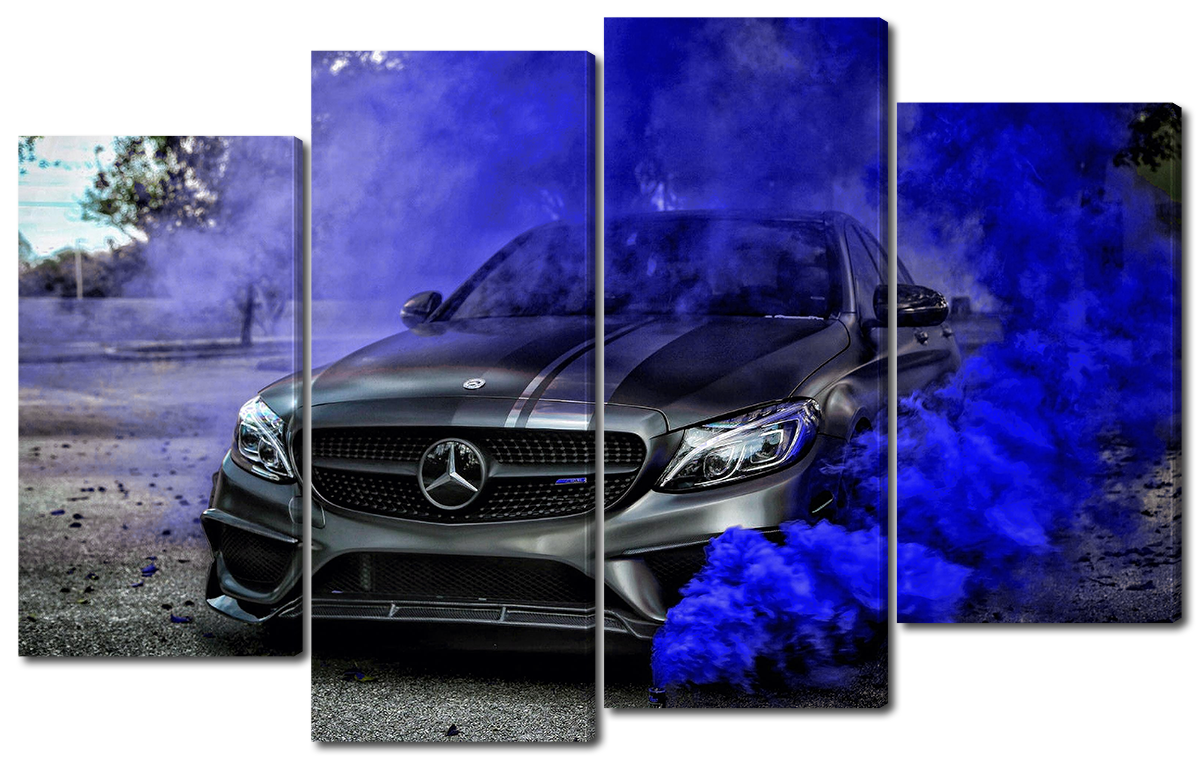 

Модульная картина Interno Холст Мерседес в дыму 166x102см