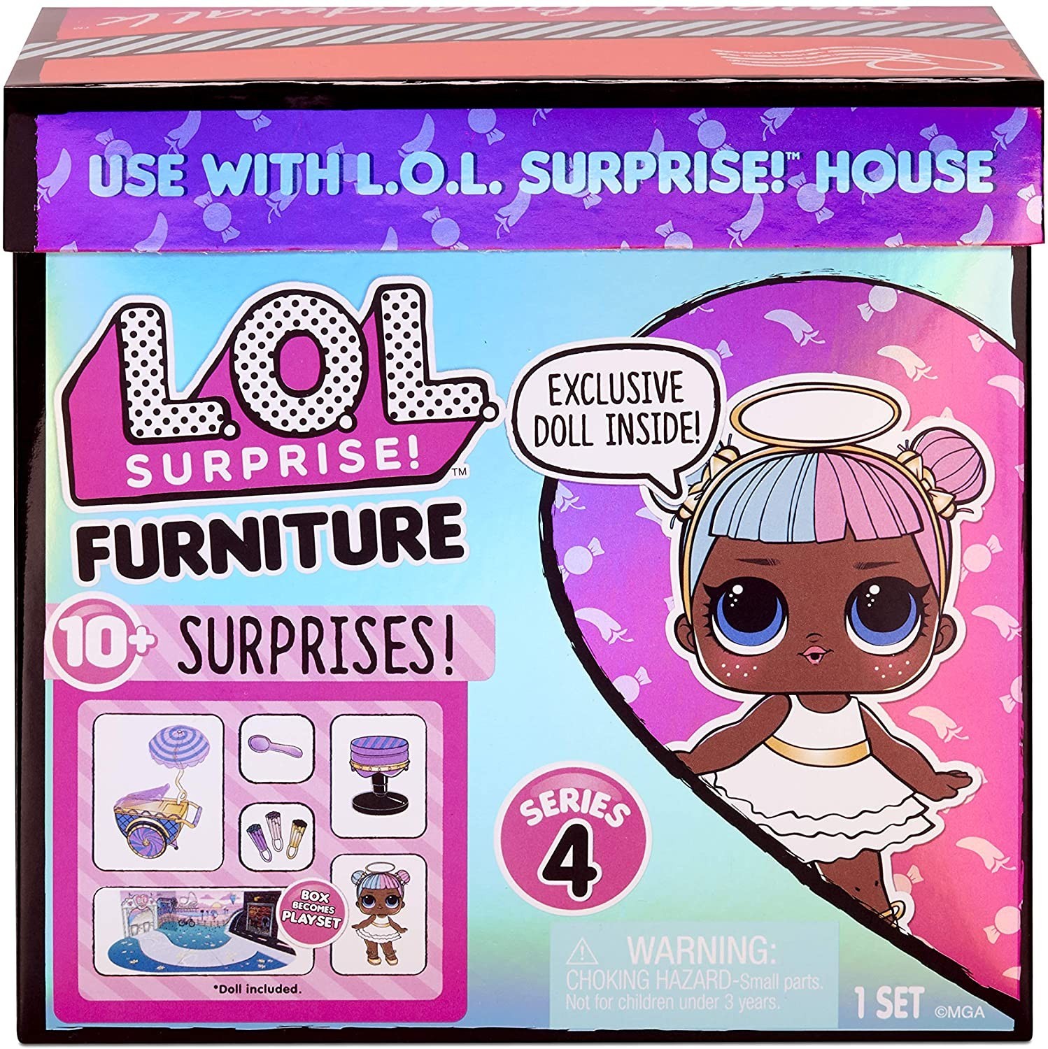 

Игровой набор LOL Surprise Furniture Sweet Кафе Лол Сюрприз с куклой Леди конфетка Сахарок