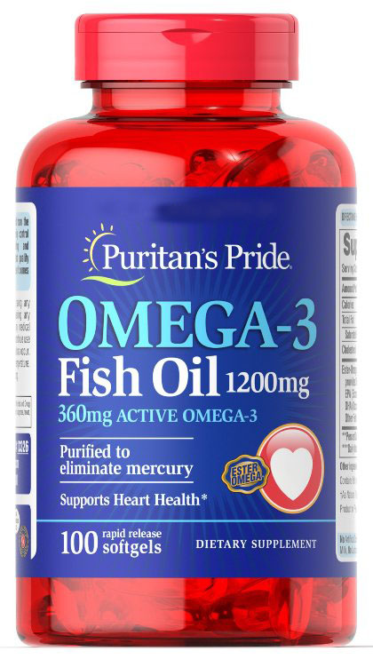

Витамины Puritan's Pride Omega-3 Fish Oil 1200 mg 100 капсул (4384301469)