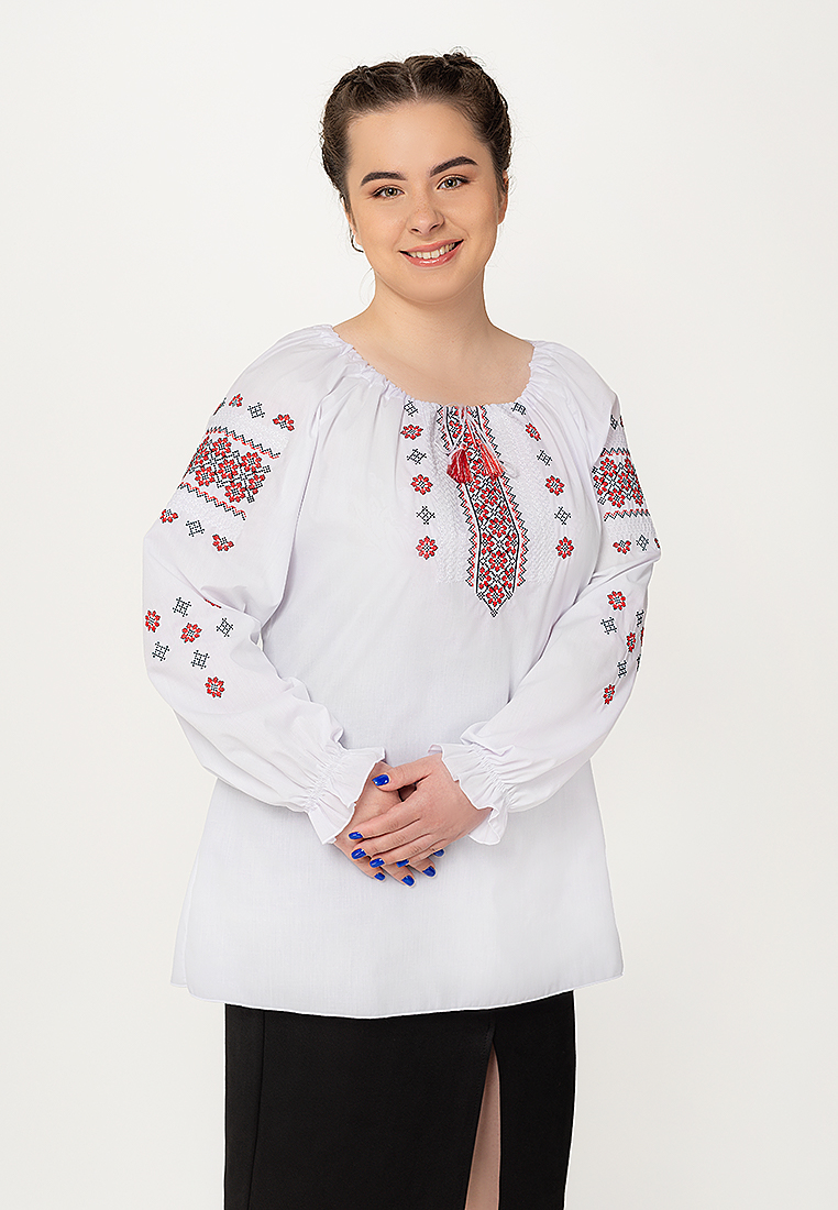 

Сорочка вишиванка ВЖ220  Біло-червоний, Сорочка вишиванка ВЖ220 2XL Біло-червоний