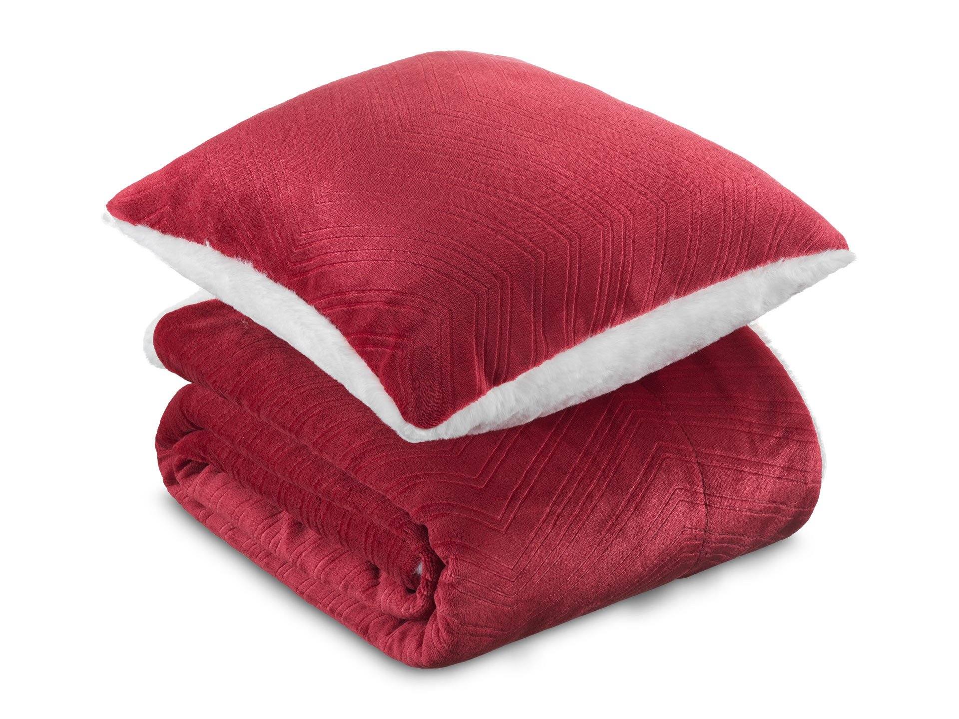 

Набор из одеяла и подушки Теплые объятия 2021 Dormeo Красный Размер пледа 130x190 см