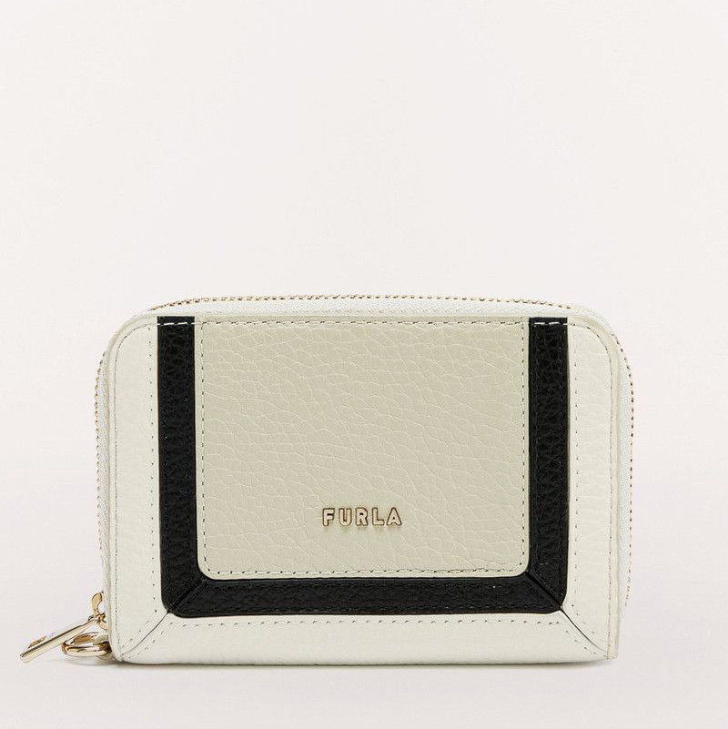 Акція на Жіночий шкіряний гаманець Furla Babylon S Zip Around Cc PDJ5UNOBX01900736S Marmo White Cotton/Nero від Rozetka