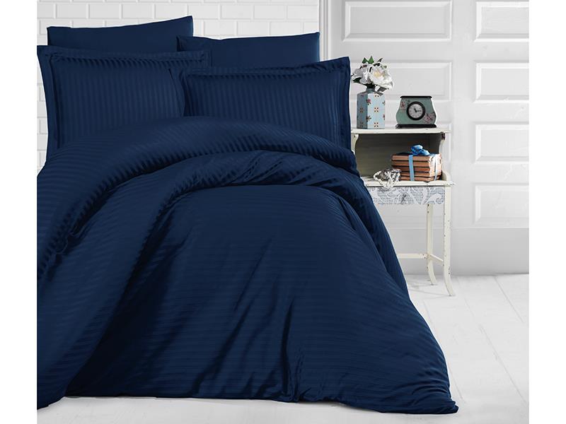 

Постільна білизна Clasy Stripe Satin 200х220 Lacivert