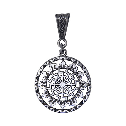 

Амулет кулон Черное солнце в Солнечном круге Semantic Jewelry Серебрение 5.0 x 2.8 x 0.2 см