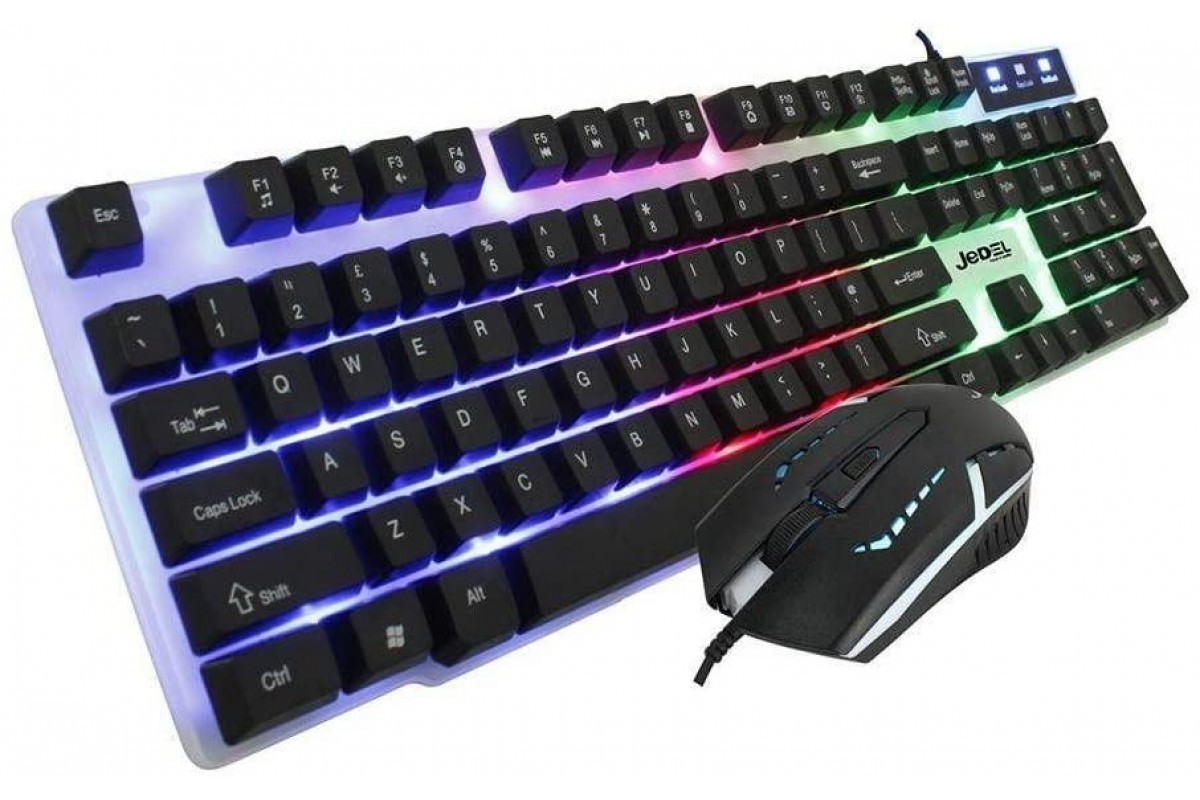 

Игровой комплект клавиатура и мышь Jedel GK100 для ПК компьютера геймерский с RGB подсветкой