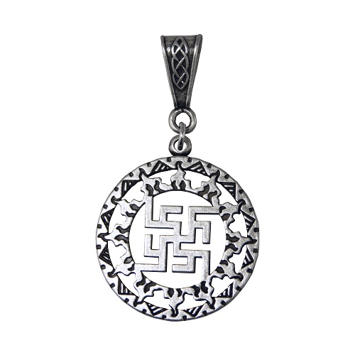

Амулет кулон Цветок Папоротника в Солнечном круге Semantic Jewelry Серебрение 5.0 x 2.8 x 0.2 см