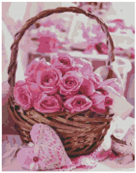 

Алмазна картина FA40799 Кошик з рожевими трояндами, розміром 40х50 см