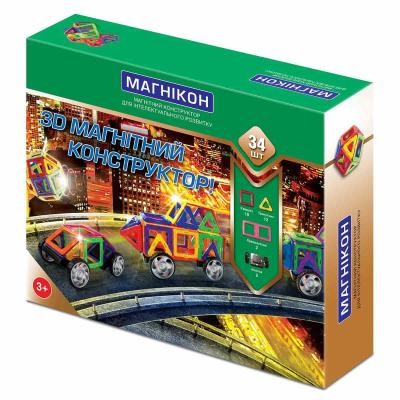 

Конструктор Магникон магнитный 3D Авто 34 деталей (МК-34)