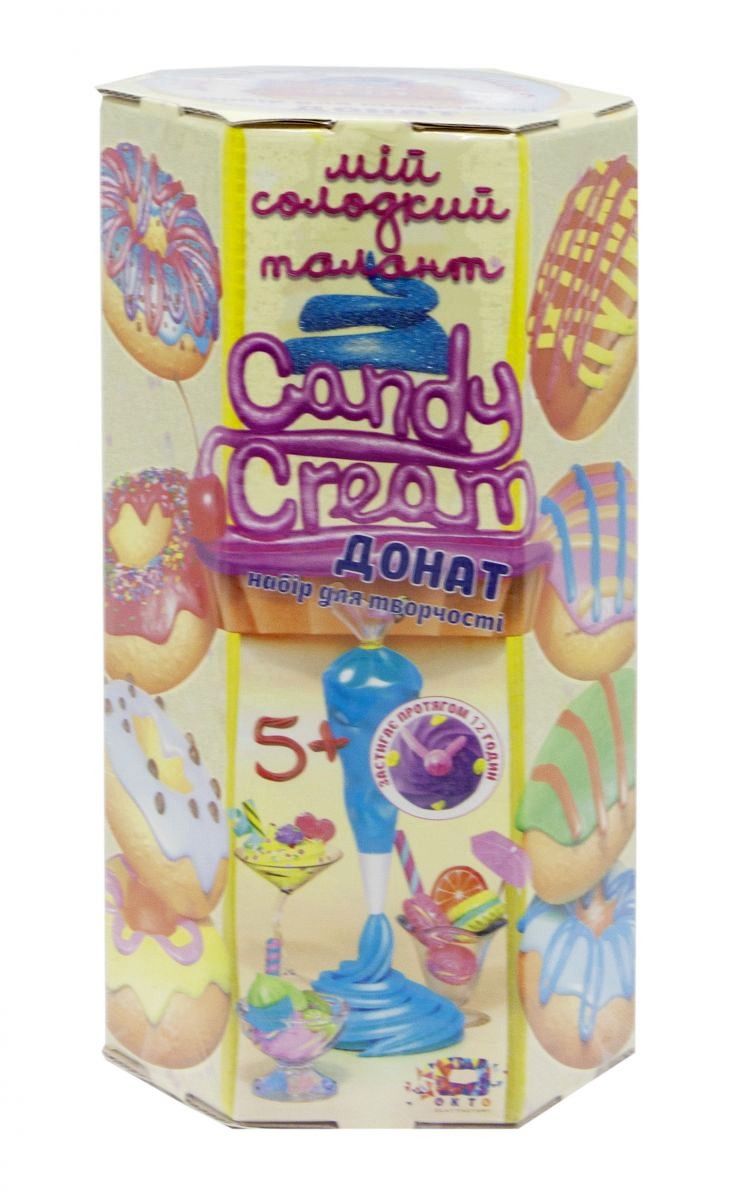 

Набор для детского творчества: легкий пластилин, нано масса, тесто "Сandy Cream: Донат" Окто (75007) + слайсы и блестки