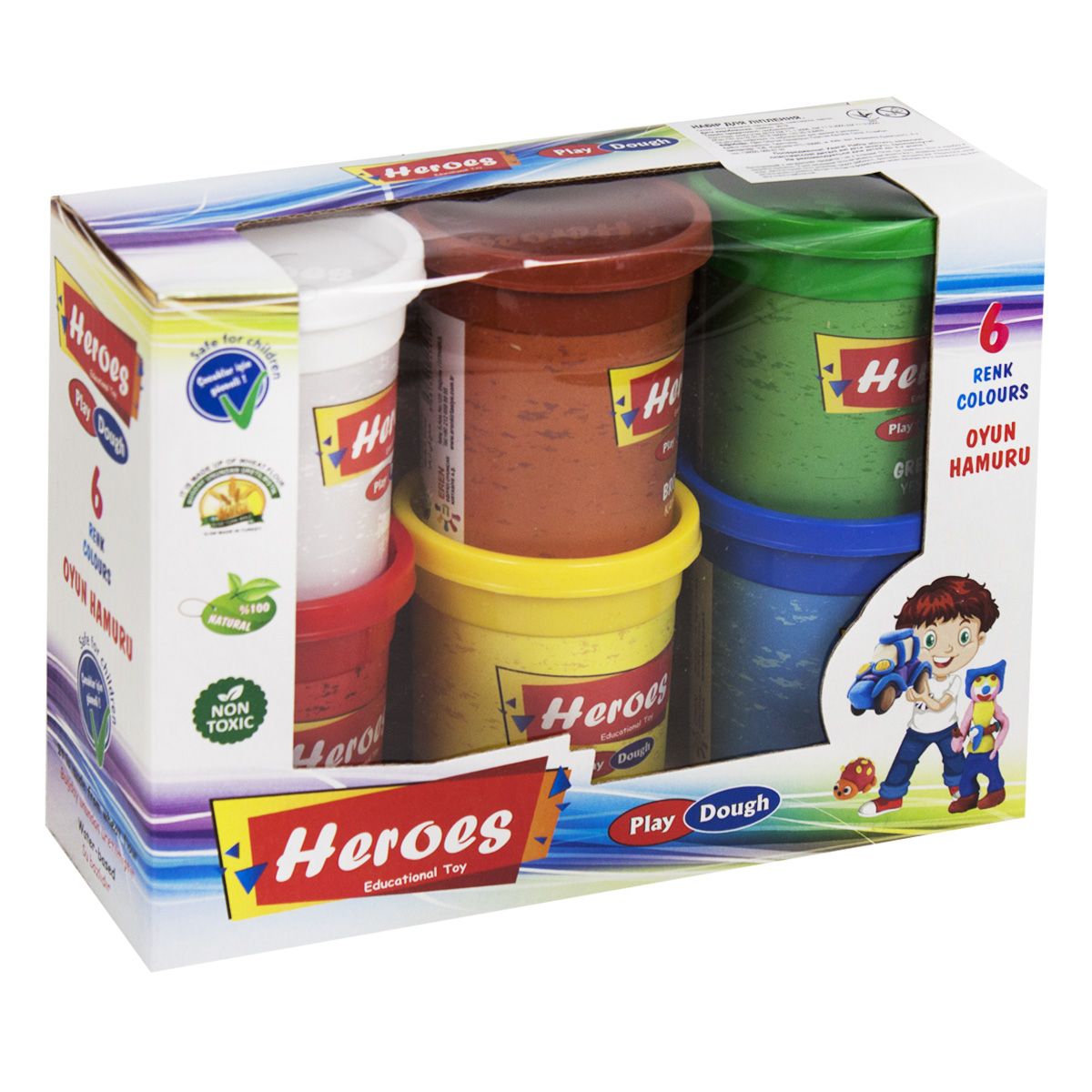 

Тесто для лепки игровое "Heroes" 6 цветов Play Dough (ERN-511)
