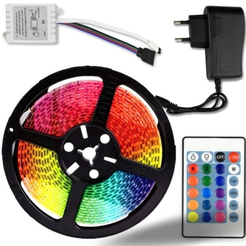 

Светодиодная Лед Лента с Пультом влагозащищенная Rainbow LED RGB 5 метров 12v (M7702000074)