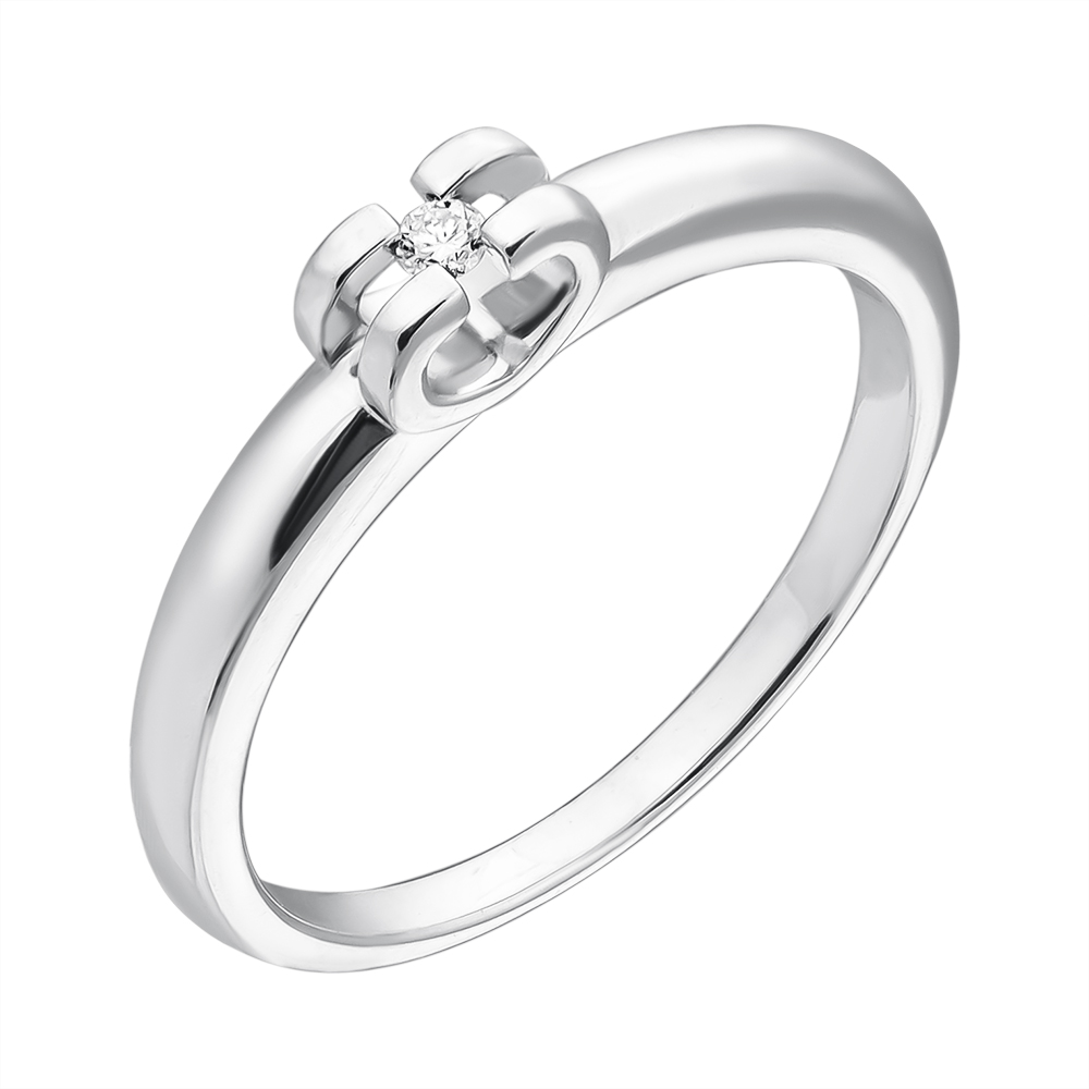 

Серебряное кольцо Ирина с бриллиантом 000046032 18 размера