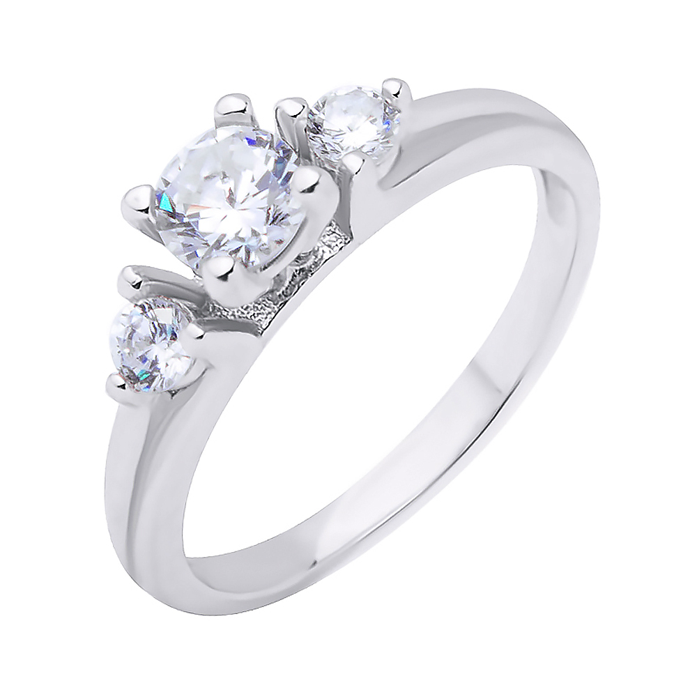 

Серебряное кольцо с фианитами 000118357 17.5 размера