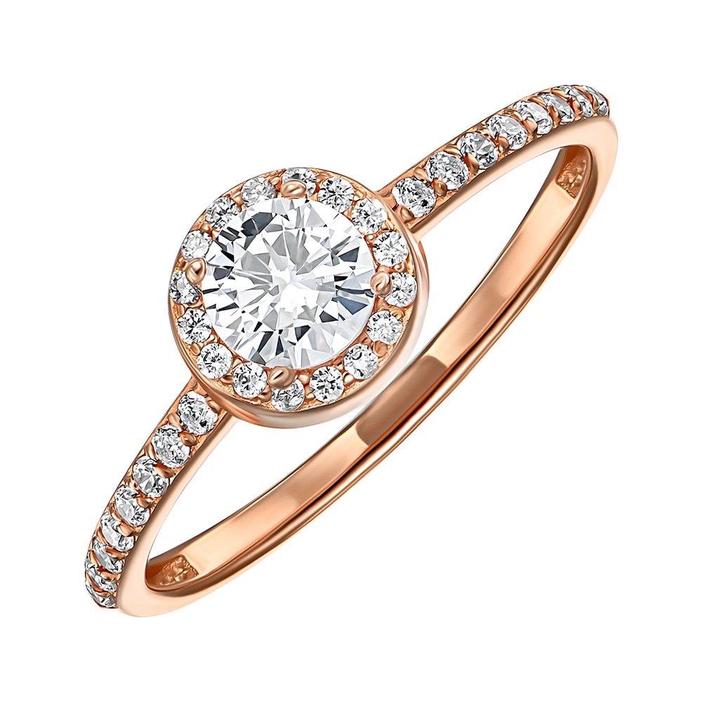 

Кольцо из красного золота с фианитами 000150522 18 размера