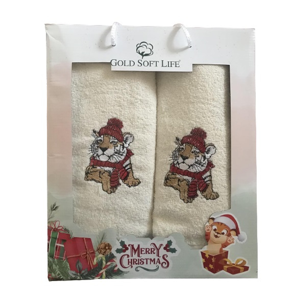 

Набор махровых полотенец Gold Soft Life Тигр 50*90 и 70*140 кремовый (ts-02906)