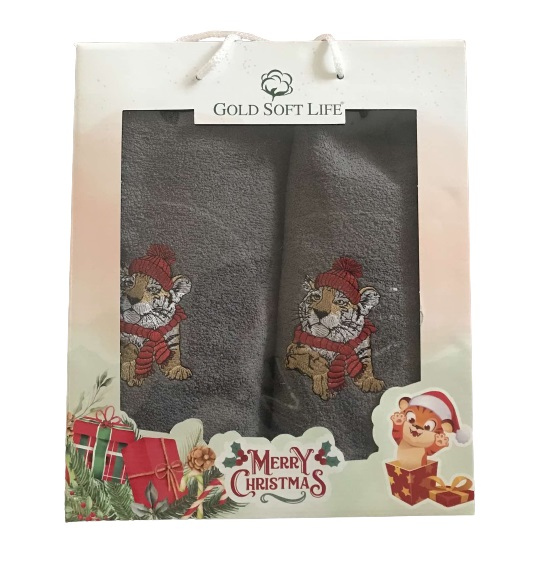 

Набор махровых полотенец Gold Soft Life Тигр 50*90 и 70*140 серый (ts-02904)
