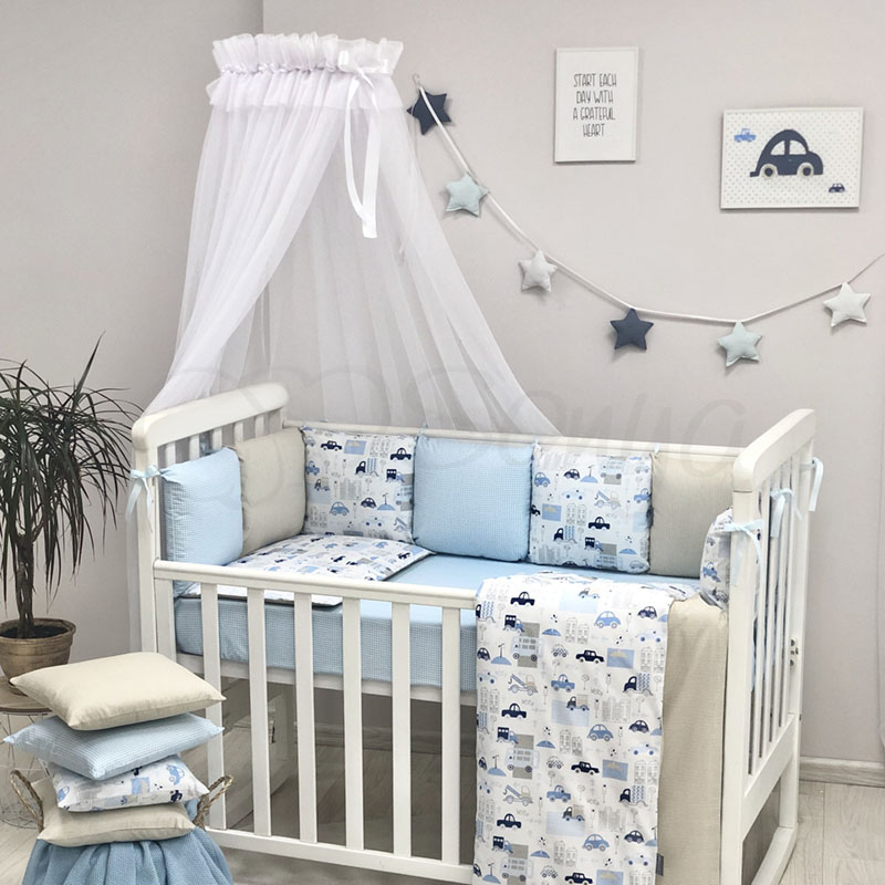 

Постельный комплект в кроватку (6 пр. без балдахина) Baby Design City