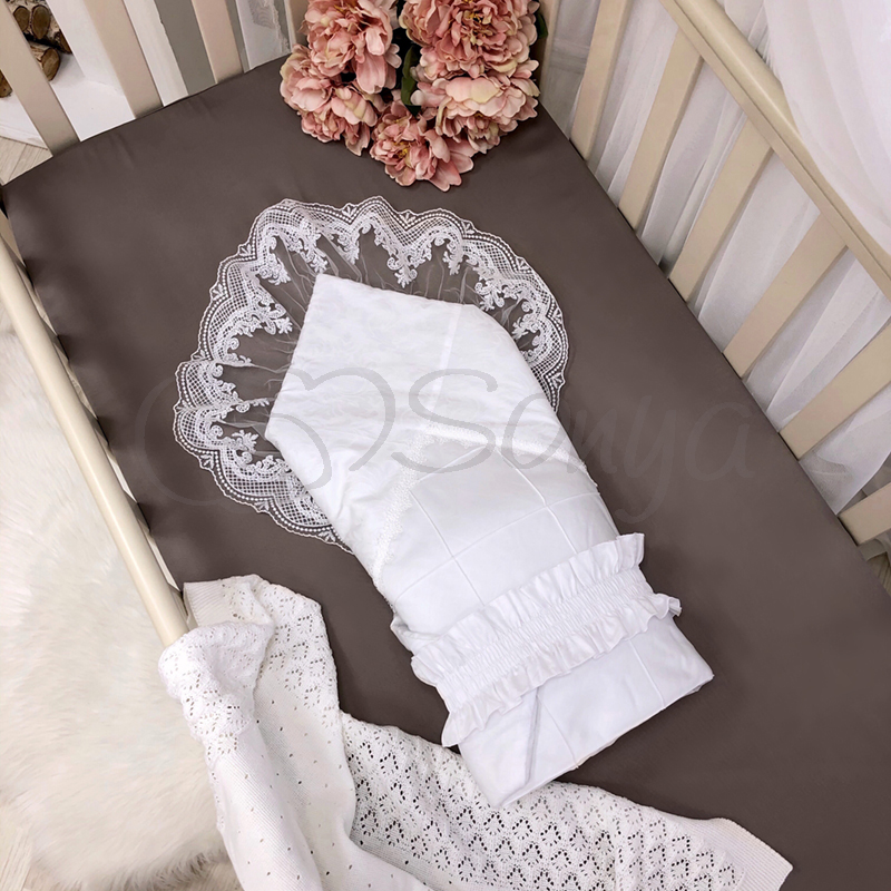 

Конверт-плед Elegance резинка с бантом белый 80х90 см
