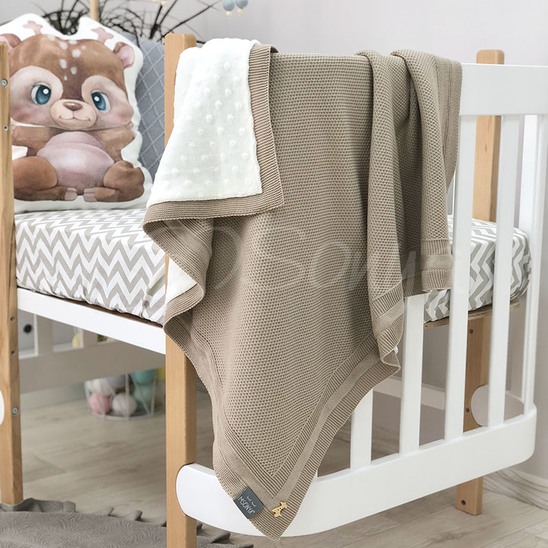 

Плед WellSoft детский Рогожка кофе 80х100 см