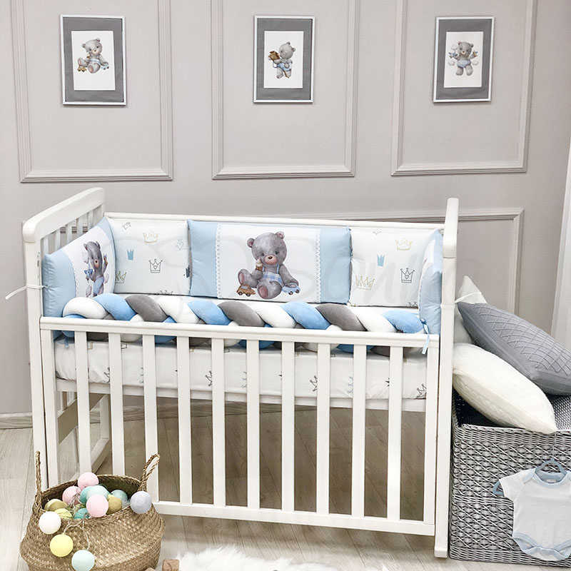 

Бортики детскую кроватку Kids Toys Мишка голубой