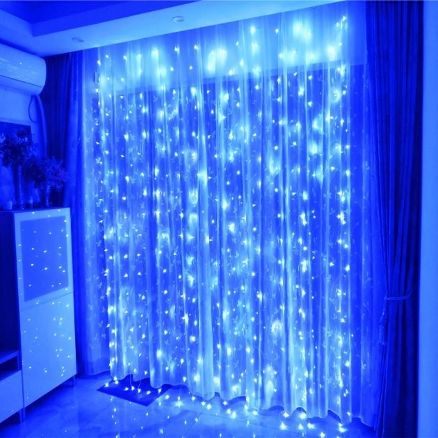 

Гирлянда светодиодная штора-водопад 312 LED | 3х2м | Синий цвет