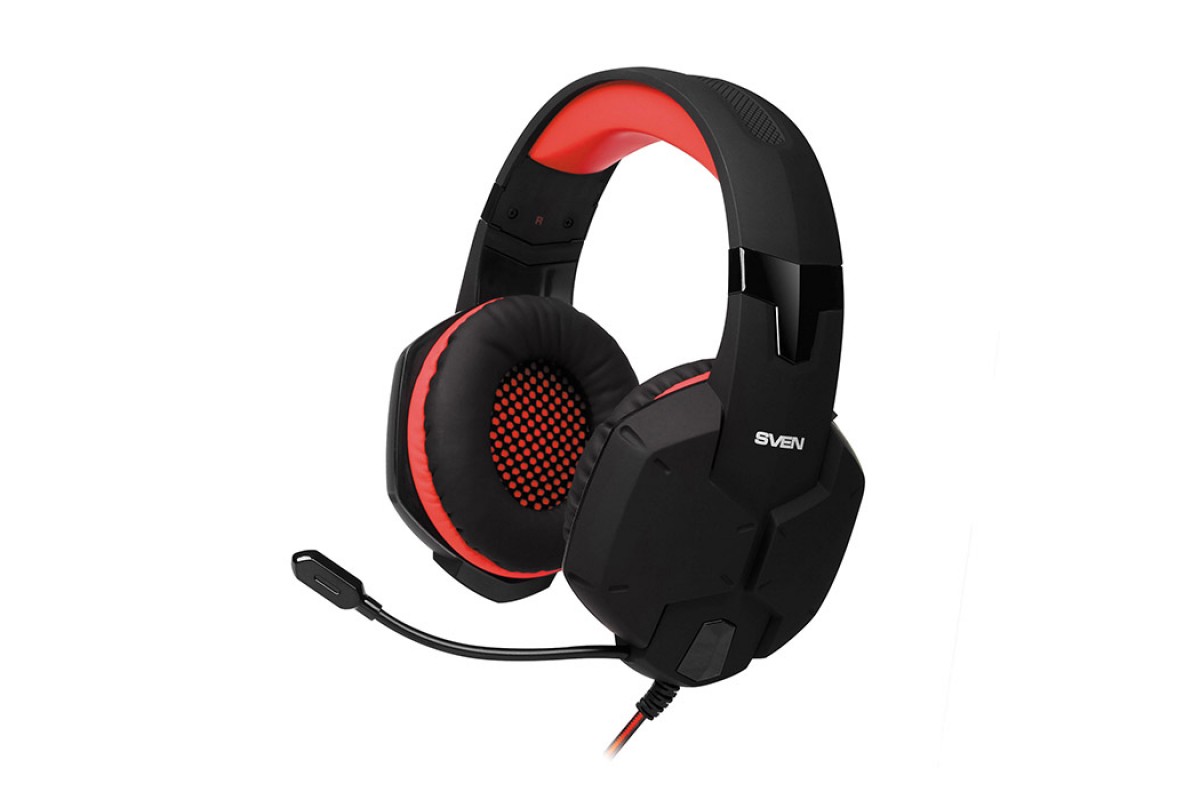 

Наушники Sven AP-G988MV Black-Red с микрофоном, адаптер для подключения к ПК