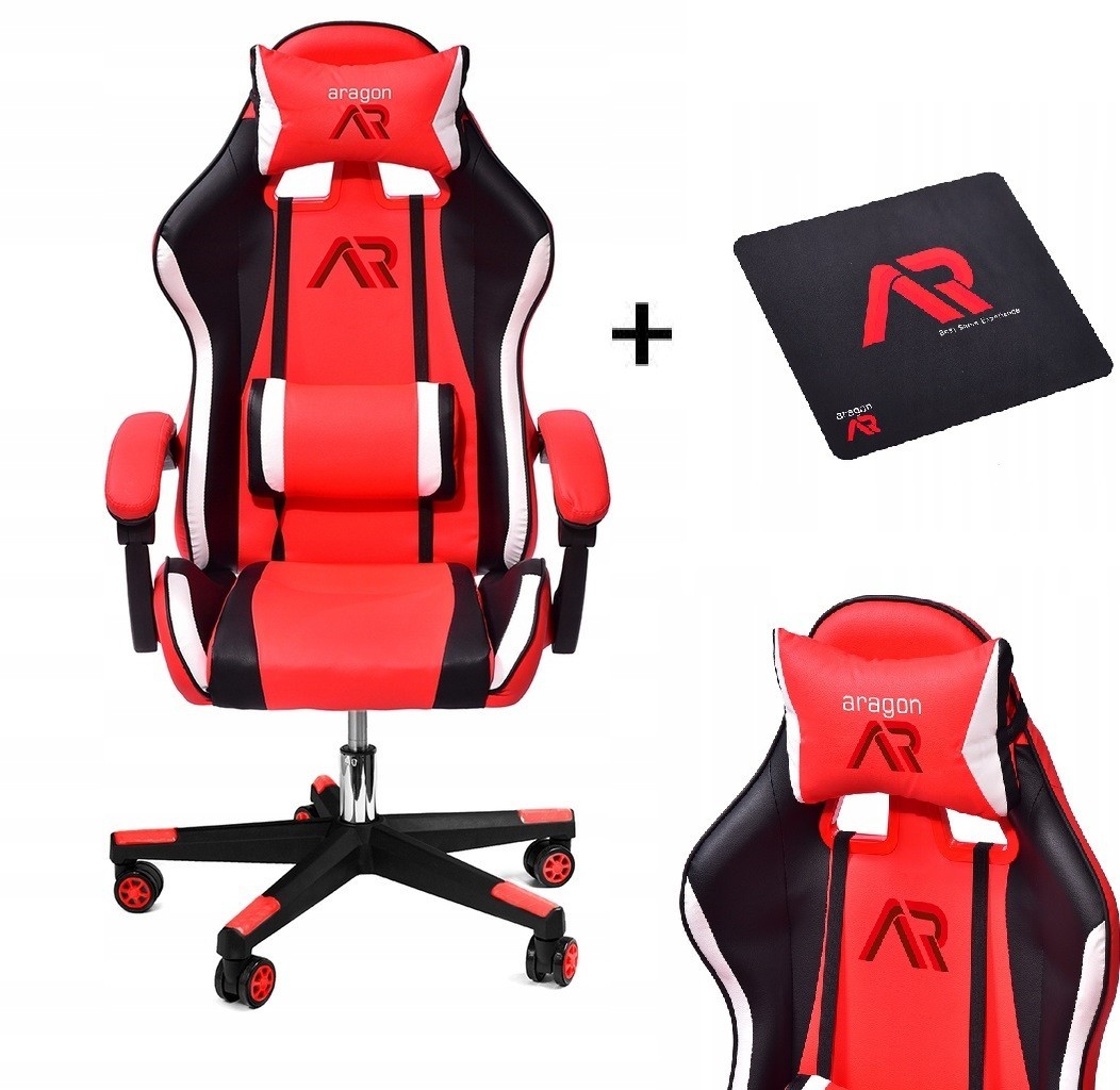 

​Компьютерные кресла для геймера JUMI ARAGON TRICOLOR RED + коврик под мышь в подарок!