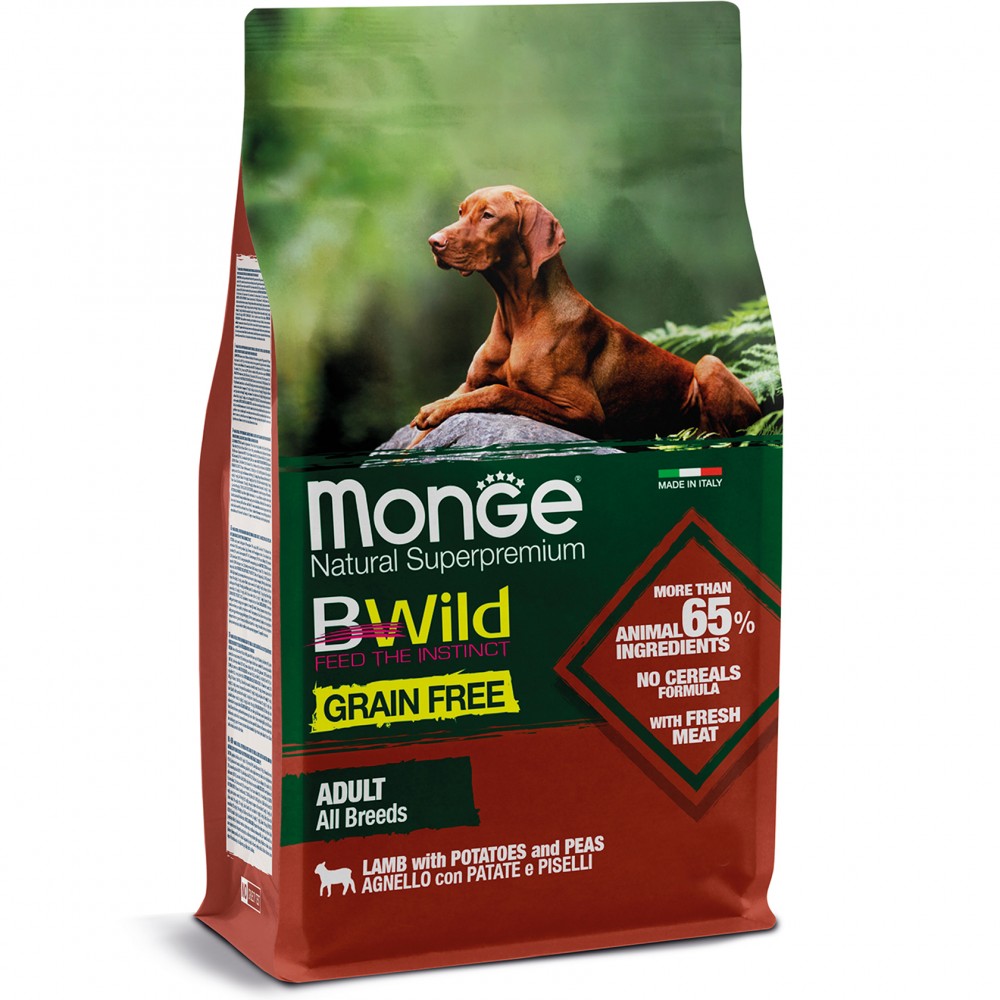 

Корм для собак Monge Вwild grain free ягненок 2,5 кг (70056069)