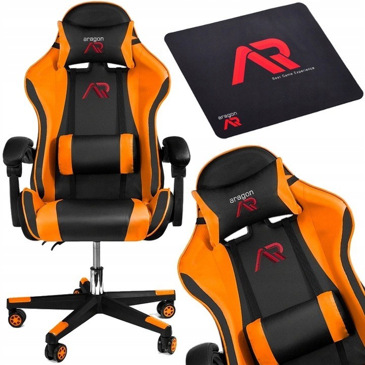 

​Компьютерные кресла для геймера JUMI ARAGON TRICOLOR Orange + коврик под мышь в подарок!