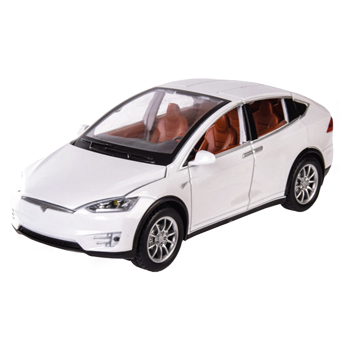 

Инерционная машинка Tesla Model X Автопром, Модель с инерционным приводом (открываются двери, капот, светятся фары + звук зажигания), 1:22, 21х8х7 см, белая