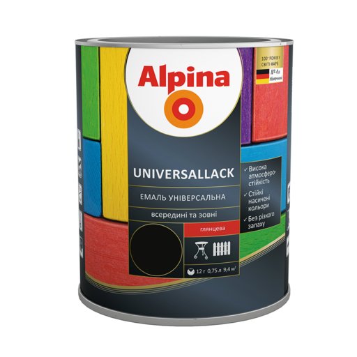 

Эмаль Alpina черная глянцевая 0.75 л (12035135)