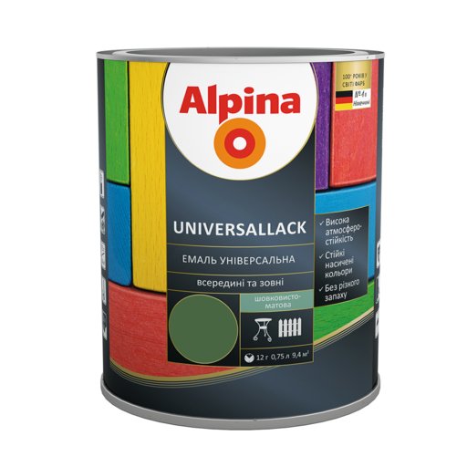 

Эмаль Alpina зеленая матовая 0.75 л (12035170)