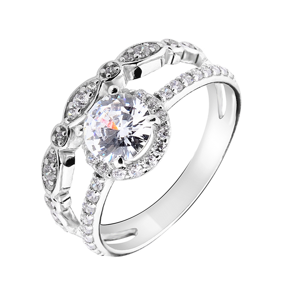 

Серебряное кольцо с кристаллами циркония 000130317 17 размера