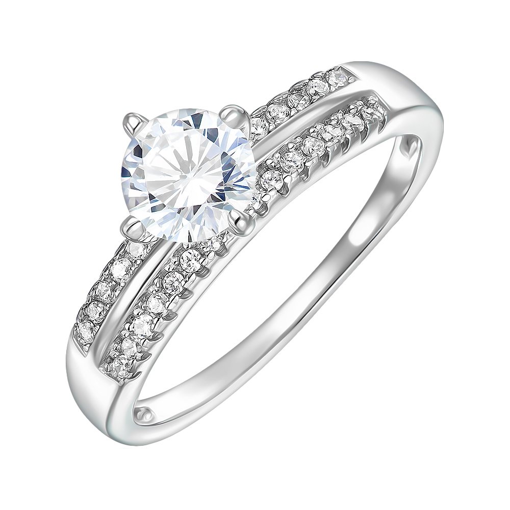 

Серебряное кольцо с фианитами 000151679 16.5 размера