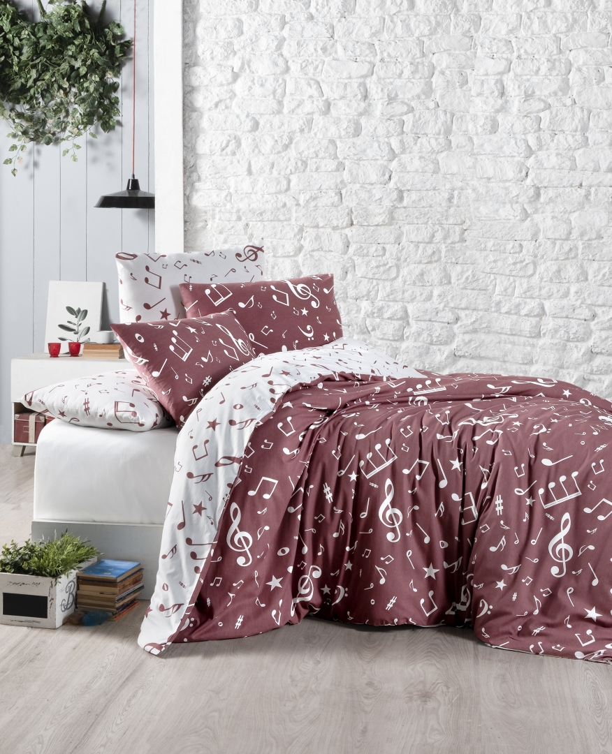 

Постільна білизна First Choice Ranforce 200 х 220 см Major Dark Red