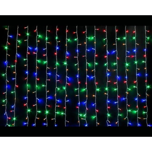 

Гирлянда штора-водопад занавес CRLT-19 светодиодная 250 LED 3х2 м с переходником разноцветная
