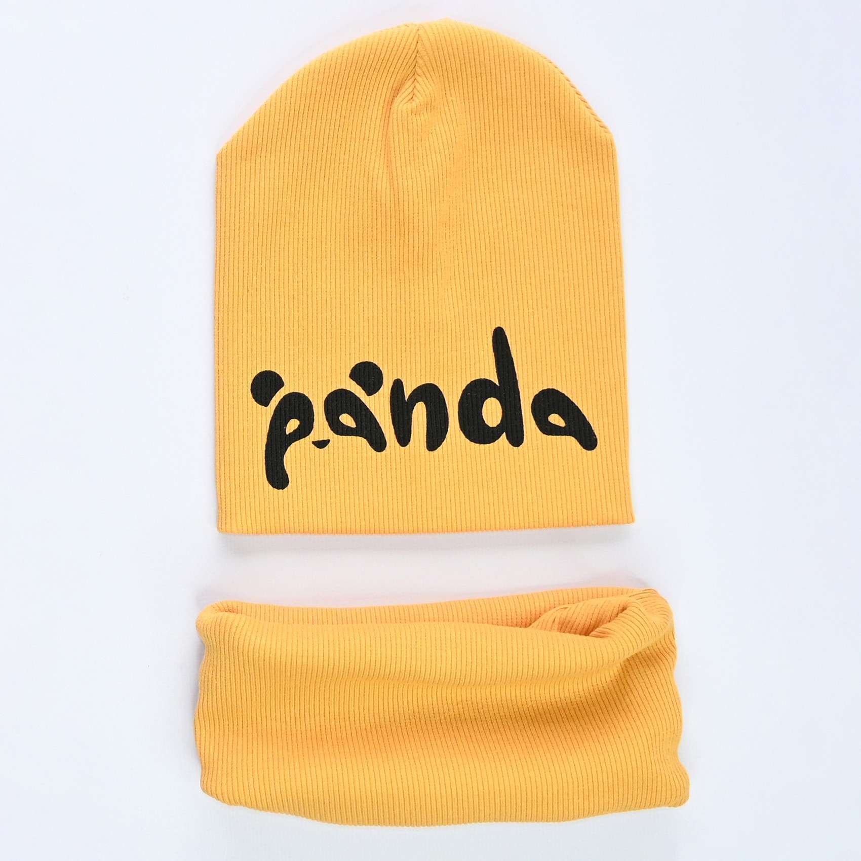

Шапка и хомут Makko "Panda" 46-50 см горчичный