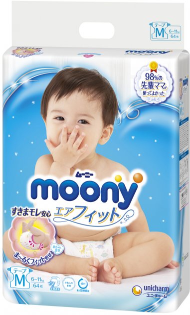 

Подгузники Moony Baby Diapers M (6-11 кг) 64 шт (4903111244621)