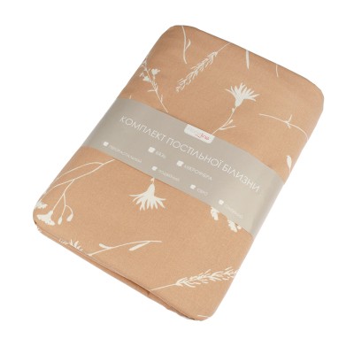 

Постельное белье Home Line Васильки белые и бежевые бязь полуторный